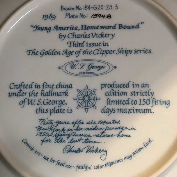 The Golden Age of the Clipper Ship 'Young America, Homeward Bound' Plate - Picture 6 of 8